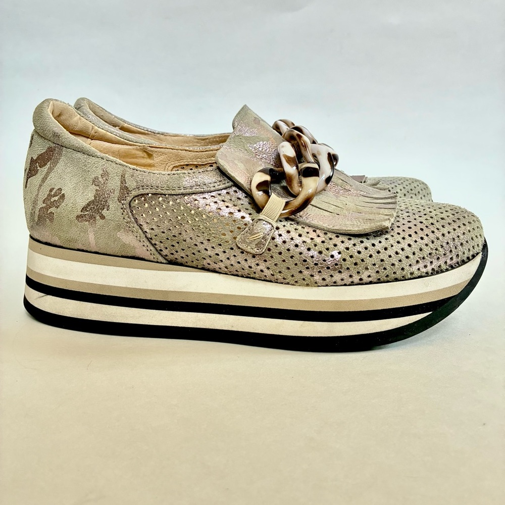 Softwaves Cadie Leather Wedge Platform Sneaker Co… - image 5